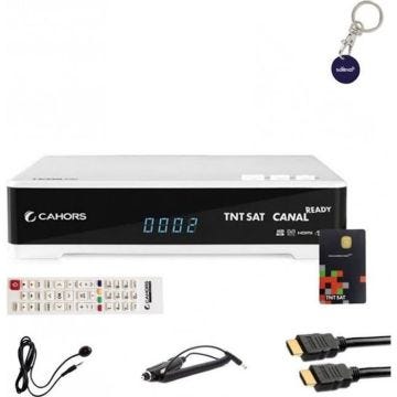 CAHORS Récepteur satellite HD + Carte TNTSAT V6 + Câble HDMI + Câble 12V + Déport IR