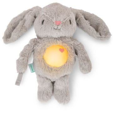 INGENUITY Veilleuse bébé, Doudou lapin, peluche Sylvie, réponds au pleurs de bébé, musicale, lumineuse, bruits blanc, et attache tét