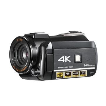 Caméscope Numérique 4K 24MP Wifi App Android iOS Vision Nocturne YONIS Noir