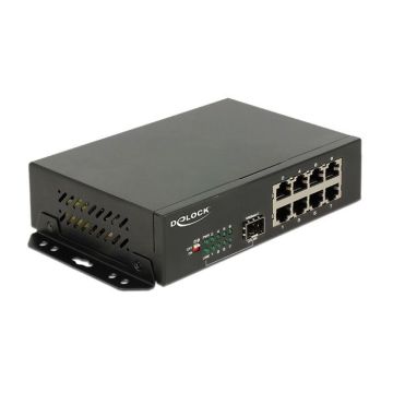 Commutateur - DELOCK - 8 ports Gigabit Ethernet + 1 port SFP - Montage mural possible - Sans ventilateur
