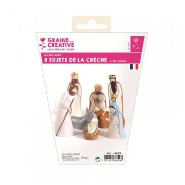 Moule latex pour moulages - Sujets de crèche - 2,5 à 6,5 cm - 8 pcs - GRAINES CREATIVES