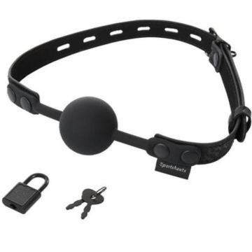 SPORTSHEETS LOCKING LACE SILICONE BALL GAG SINCERELY