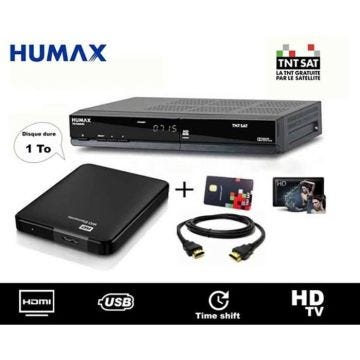 PACK RÉCEPTEUR SATELLITE TNTSAT HUMAX TN 7000 HD PVR AVEC DISQUE DUR EXTERNE 1TO