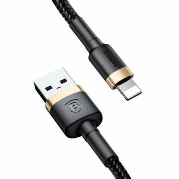 Câble 1,5A 1M USB vers Lightning Tressé Baseus Cafule, or-noir CALKLF-BV1 compatible pour iPhone 6 7 8 Plus XS XR 11 12 13