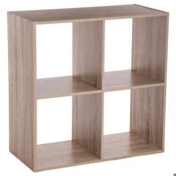 5five - étagère 4 cases "mix n modul" effet chêne naturel