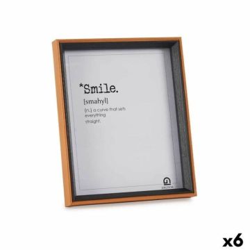 cadre photo verre noir marron bois mdf (6 unités)