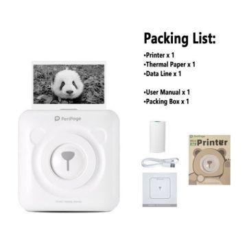 Toutes nos imprimantes,Mini imprimante de poche péripage A6 pour Android IOS,outil d'impression de photo thermique- White printer