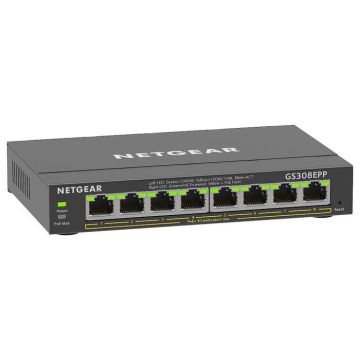 Switch Ethernet PoE 8 Ports - NETGEAR - GS308EPP - Smart Manageable - Silencieux - 124 W