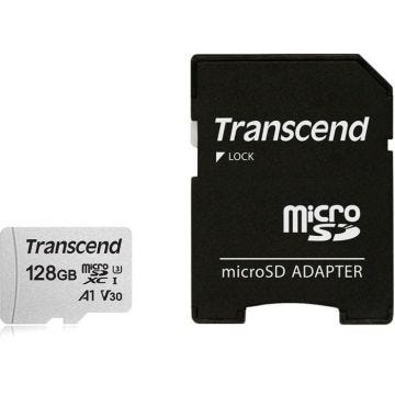 Carte microSDXC TRANSCEND Premium 300S 128 Go - Classe 10 - UHS-I U3 - Video Class V30