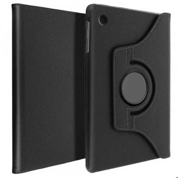 Etui folio stand 360° - AKASHI - Samsung Galaxy Tab A8 - Simili Cuir Noir - 10,5 pouces - Rotatif