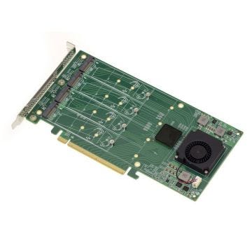 Carte contrôleur M2 PCIe x16 pour 4 SSD M.2 NVMe M Key avec Chipset PLX PEX 8747 - 32GB pour chaque SSD, 128G au total.