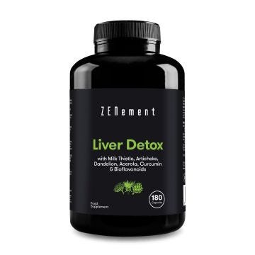 Détox foie, avec Chardon Marie, Artichaut, Pissenlit et Acérola, 180 Gélules | Purifiant, antioxydant, améliore la digestion