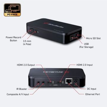 AVerMedia EzRecorder330- BoŒtier Enregistrement et Streaming en Full HD 1080p sans PC- Passerelle 4K-Compatible Consoles Next Gen