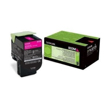 Cartouche de toner MAGENTA Lexmark Toner 802M - 80C20M0 - 1 000 pages