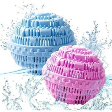 4 pc Boule de Lavage, Boule à linge, Anti-Poil Réutilisable pour Machine à Laver - 1000 Lessives Sans Détergent (Bleu et Rose)