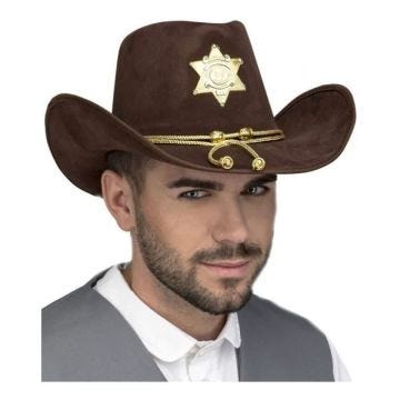 Chapeau - Disfrazzes - Marron de Sheriff - Mixte - Fashion - Étoile