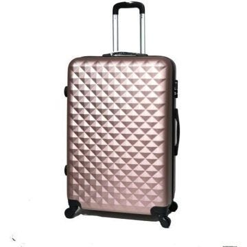 CELIMS - Valise Grande Taille Rigide à 4 roulettes Légère | Taille Soute 23kg 75cm | Serrure Intégré | ABS | Rose Gold