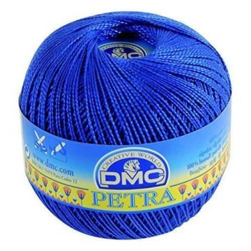 Fil DMC Petra, 100% coton, bleu, Taille 5