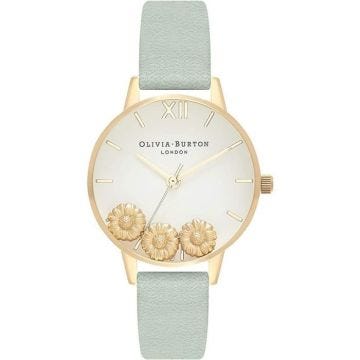 Montre - Olivia Burton - OB16CH17 - Cadran blanc - Bracelet en cuir véritable - Quartz 30mm