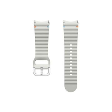Bracelet sport en silicone pour Galaxy Watch, couleur Gris Clair, confortable et résistant.