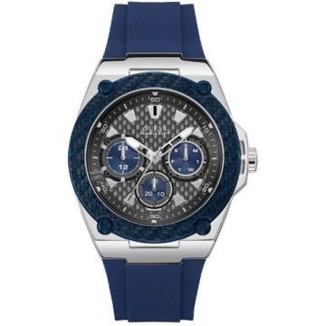 Montre - Guess - W1049G1 - Silicone bleu - Dateur - 45 mm