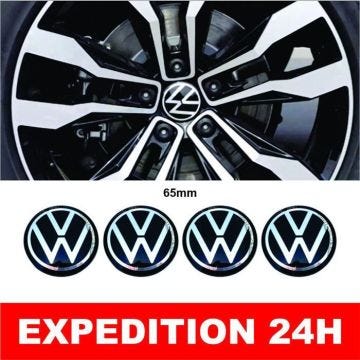 Cache Moyeu - Volkswagen - 65mm - 4 pièces - 100% neuf - Étanche à l'eau