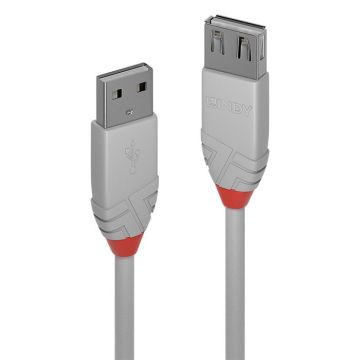 Rallonge USB 2.0 type A - LINDY - Anthra Line - 0.2m - Gris