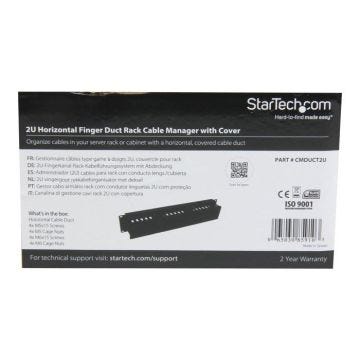 Panneau de gestion de câbles - STARTECH - CMDUCT2U - 2U - 19" - Noir