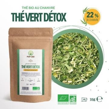 Infusion Bio au Chanvre (22%) POP CBD "THÉ VERT DÉTOX"