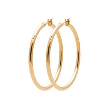 Boucles d'oreilles femme - Brillaxis - Créoles Brillaxis plaqué or 50mm - Couleur de la matière:Jaune