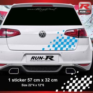 Autocollant - ADNAUTO - VOLKSWAGEN GOLF - Bleu - Résistant aux UV - Notice de pose incluse