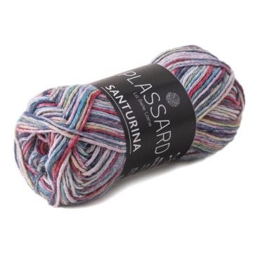 Fil à crocheter et à tricoter - PLASSARD - Santurina - Multicolore - Coton et Polyester - N° aiguille 4