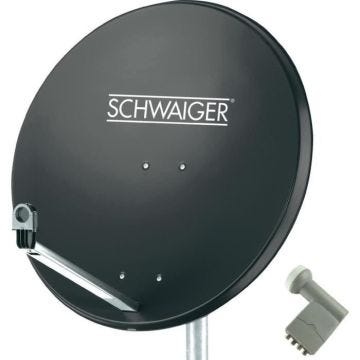 Système SAT Parabole 80 cm + Quad LNB Schwaiger - Gris - SCHWAIGER - Quad-LNB (avec Switch)