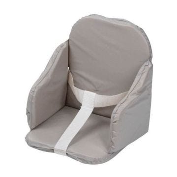 Coussin De Chaise Haute Bébé - TINEO - Évolutive - PVC - Sangles De Sécurité - Facile à Laver - 27x26x33cm Gris
