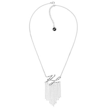 Collier femme KARL LAGERFELD JEWELRY KLASSIC 5512210. Noir. Argent. Mousqueton. Laiton.