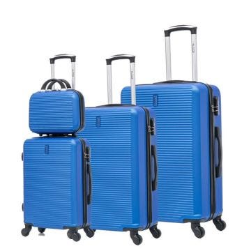 CELIMS - Set Valise 4 Pièces | Lot de Valise | Valise avec Vanity | ABS | Bleu