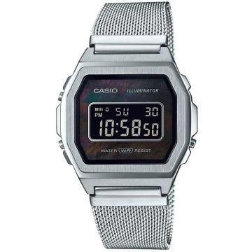 CASIO-Montre Digital pour Mixte à movement Quartz en Acier inoxydable - A1000M-1BEF