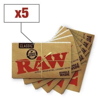 5x carnets de Feuilles à rouler RAW Regular