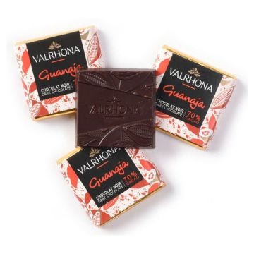 Boite de carrés de chocolat noir Guanaja 70% 1kg Valrhona