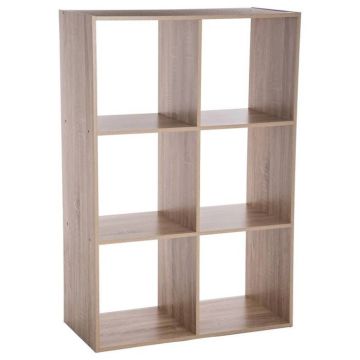 Etagère en bois - Mix - 6 cases - Naturel - Meuble de chambre - Essentiel