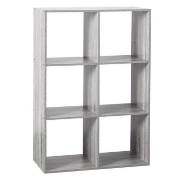 5five - étagère 6 cases "mix n modul" effet chêne gris