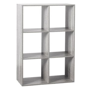 5five - étagère 6 cases "mix n modul" effet chêne gris