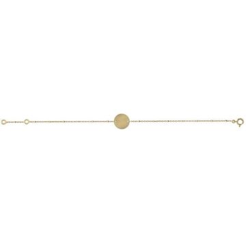 Bracelet - Brillaxis - Bracelet Brillaxis médaille ronde striée - Couleur de la matière:Jaune Taille/Longueur:18 cm