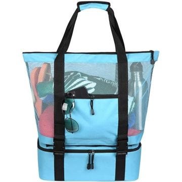 Sac de plage en maille 2 en 1 - Sac de plage surdimensionné et léger - Sac de plage en maille - Sac de rangement pour l'été -209