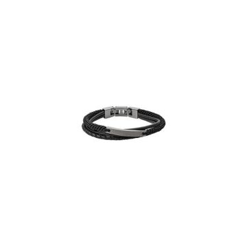 Bracelet homme - FOSSIL - Bracelet homme Fossil Vintage casual multi-rangs - Couleur de la matière:Noir