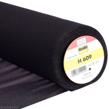 Entoilage Vlieseline - H609 Noir - Au mètre (sur mesure)