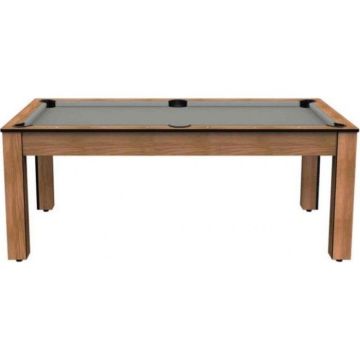 Billard convertible table 8 personnes - De Faugères - Colorado - Hêtre boisé - Tapis gris