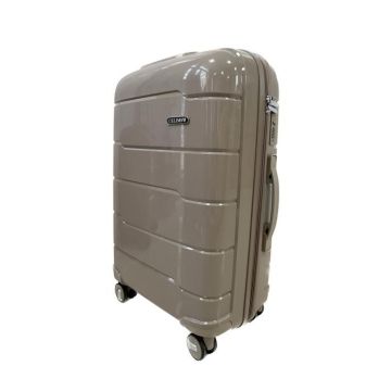 CELIMS - Valise Grande Taille 75cm | Valise Soute 23kg | Valise Polypropylène | Légère et Rigide | Champagne