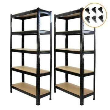 Rayonnages - MONSTERSHOP - T-Rax - 5 Niveaux - 150 Kg par étagère - Noir