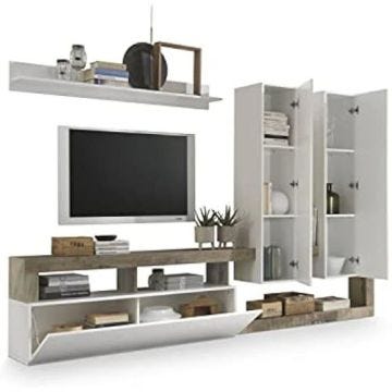Meuble TV - DKD HOME DECOR - Standard - Bois MDF - Aluminium - Métal - Blanc